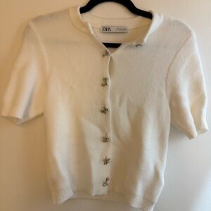Zara Ivory Knit Top